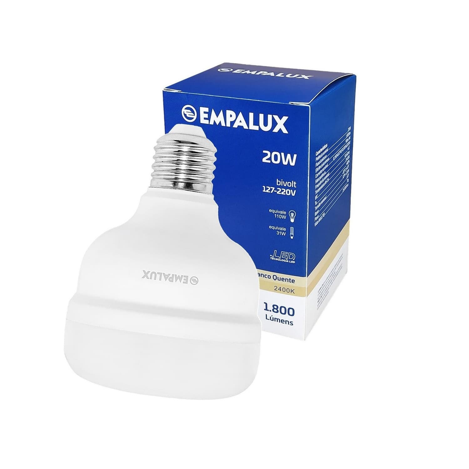 Lâmpada LED Bulbo 20W E27 Branca