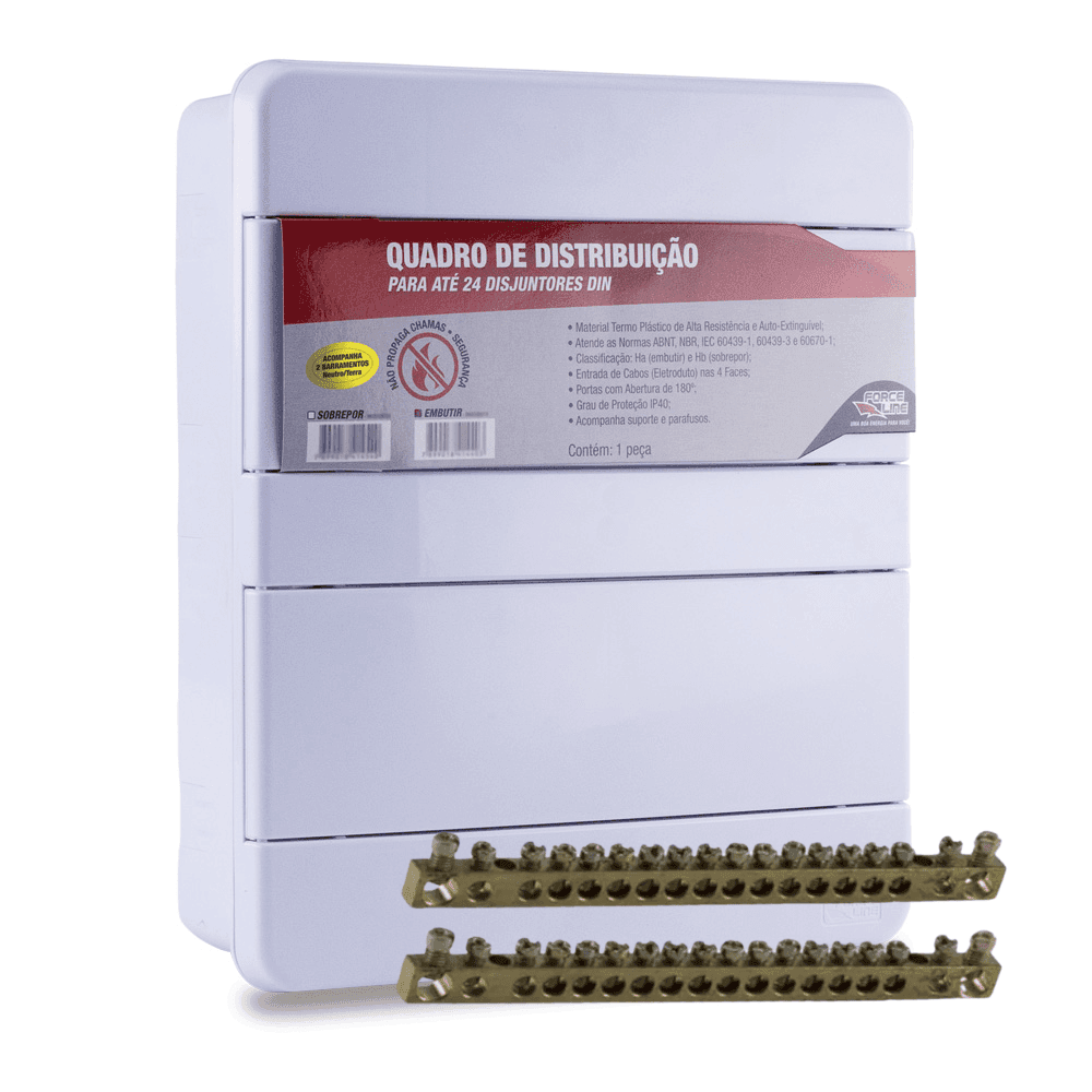 Quadro de Distribuição 24 Disjuntores Embutir